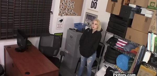  Huge titty teen thief blows officers cock